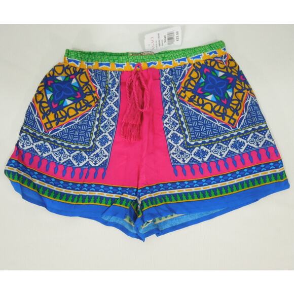 FLYING TOMATOE A'GACI Color Printed S SMALL Rayon Shorts - Picture 4 of 6